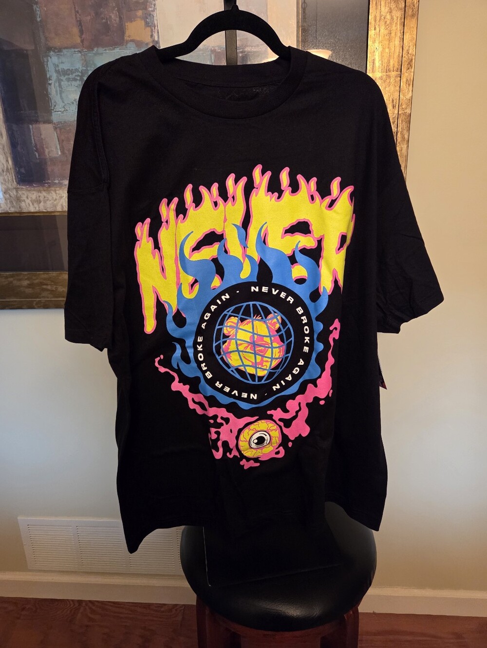 🔥 Never Broke Again "NEVER" Flame Graphic Tee 🔥